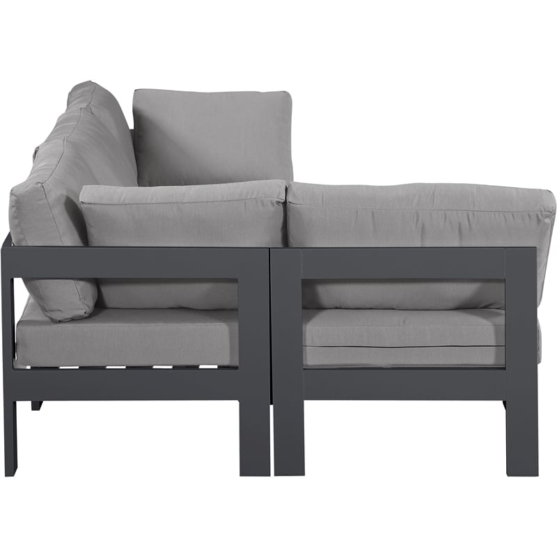 Meridian Furniture Nizuc Grey Outdoor Patio Modular Sectional