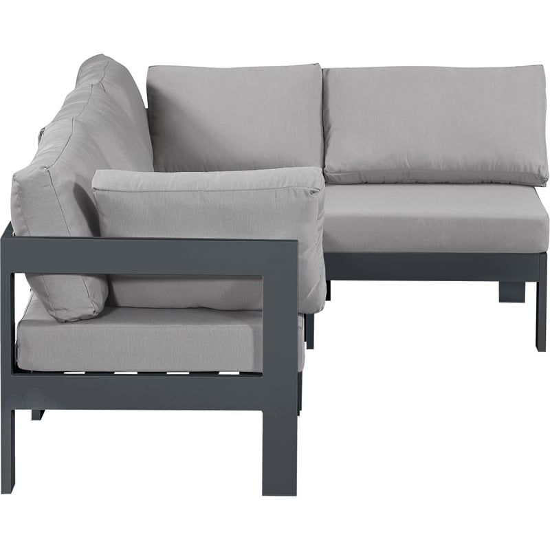 Meridian Furniture Nizuc Grey Outdoor Patio Modular Sectional