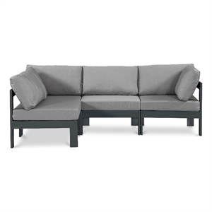 Meridian Furniture Nizuc Grey Outdoor Patio Modular Sectional