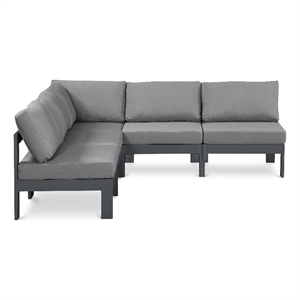 Meridian Furniture Nizuc Grey Outdoor Patio Modular Sectional