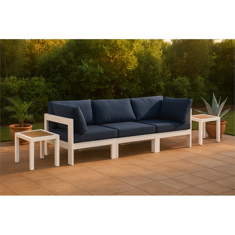 Meridian Furniture Nizuc Navy Outdoor Patio Modular Sofa