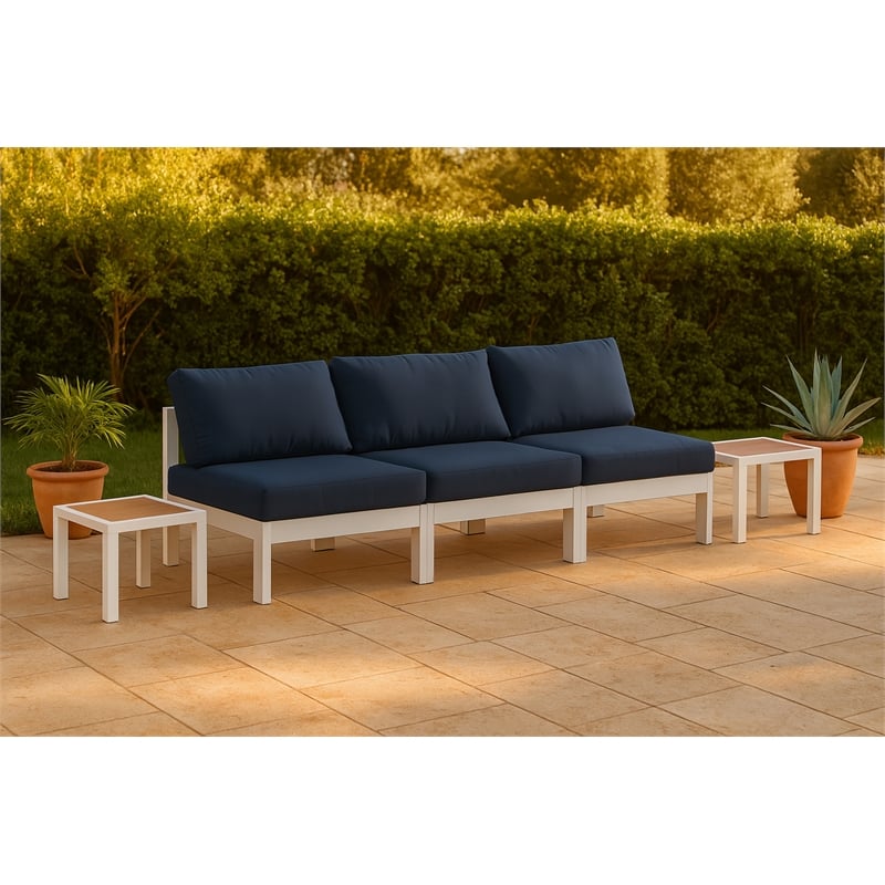 Meridian Furniture Nizuc Navy Outdoor Patio Modular Sofa