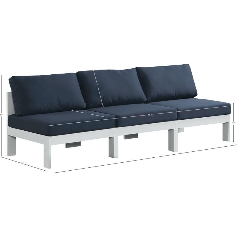 Meridian Furniture Nizuc Navy Outdoor Patio Modular Sofa