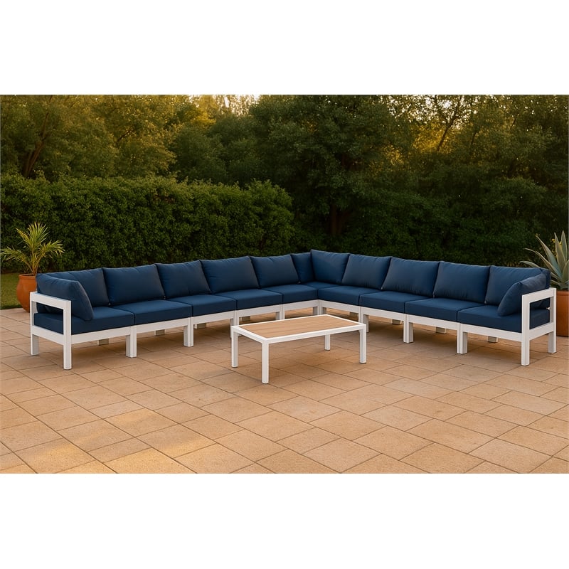 Meridian Furniture Nizuc Navy Outdoor Patio Modular Sectional