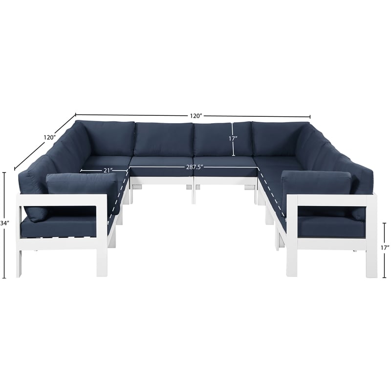 Meridian Furniture Nizuc Navy Outdoor Patio Modular Sectional