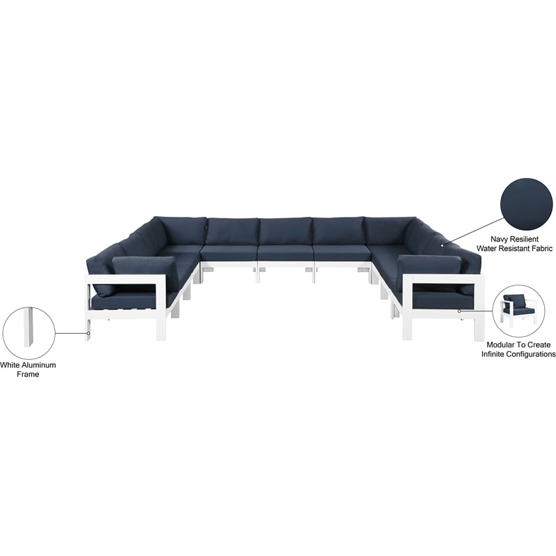 Meridian Furniture Nizuc Navy Outdoor Patio Modular Sectional