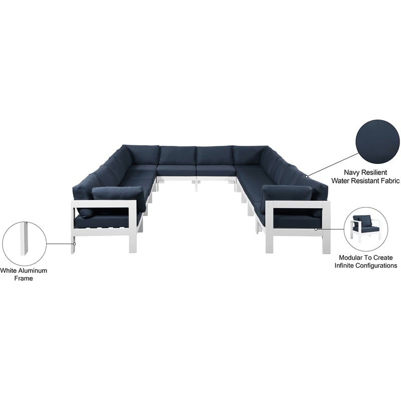 Meridian Furniture Nizuc Navy Outdoor Patio Modular Sectional