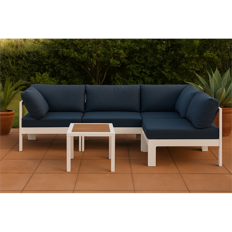 Meridian Furniture Nizuc Navy Outdoor Patio Modular Sectional