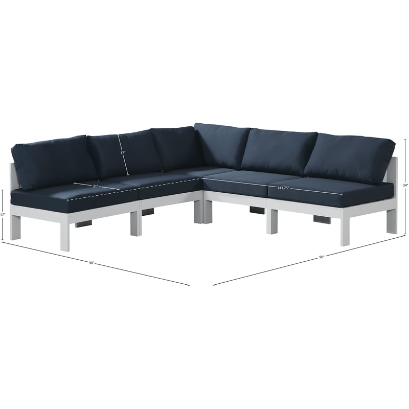 Meridian Furniture Nizuc Navy Outdoor Patio Modular Sectional