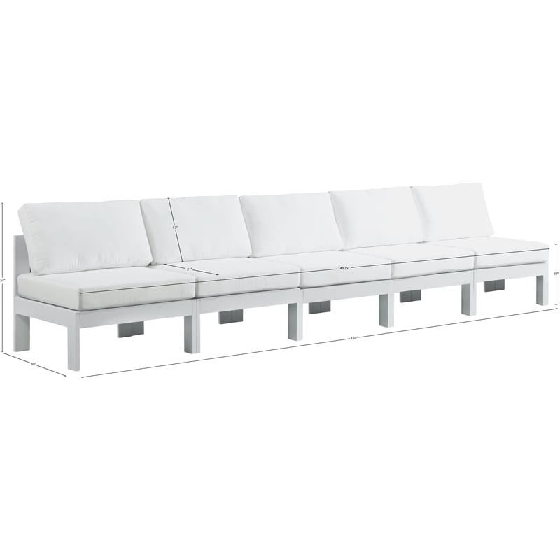 Meridian Furniture Nizuc White Outdoor Patio Modular Sofa