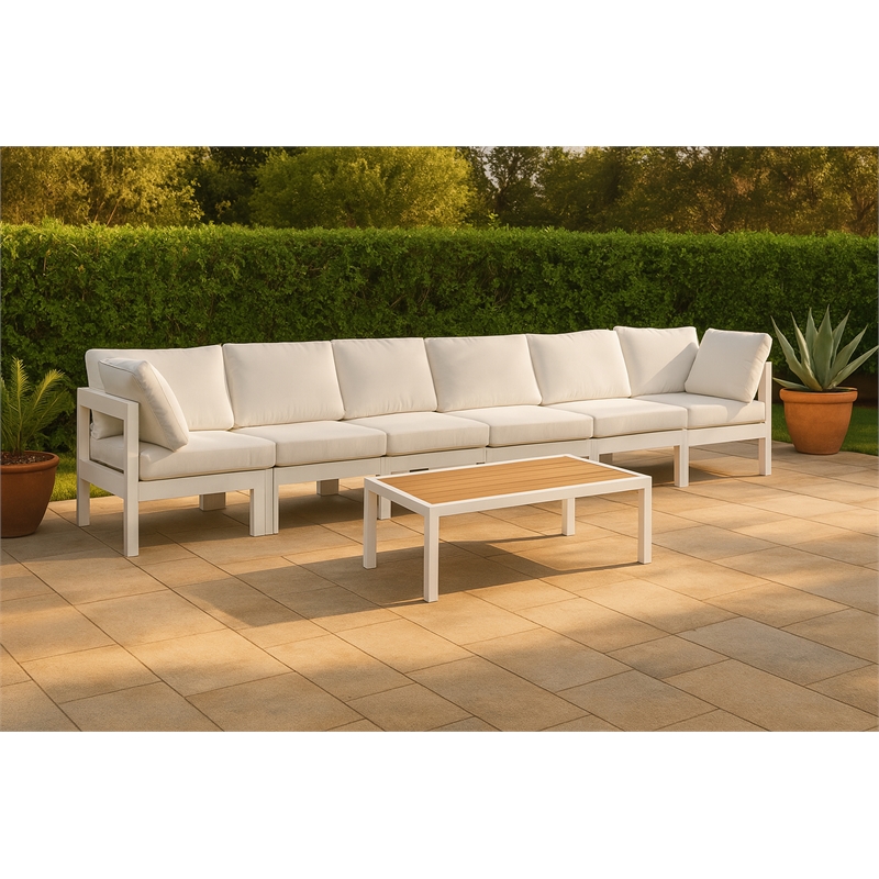 Meridian Furniture Nizuc White Outdoor Patio Modular Sofa