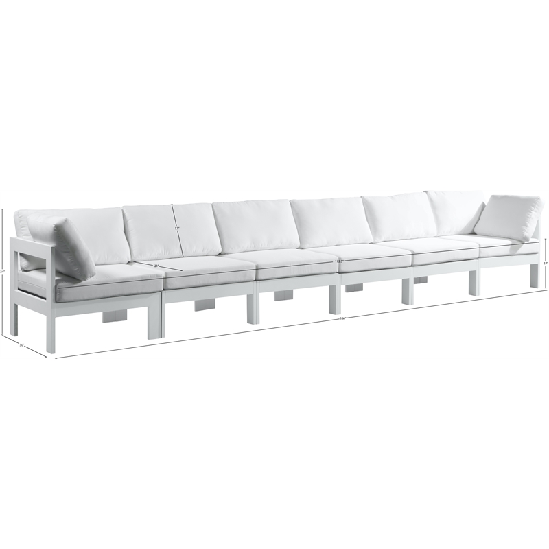 Meridian Furniture Nizuc White Outdoor Patio Modular Sofa