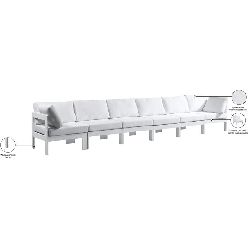 Meridian Furniture Nizuc White Outdoor Patio Modular Sofa