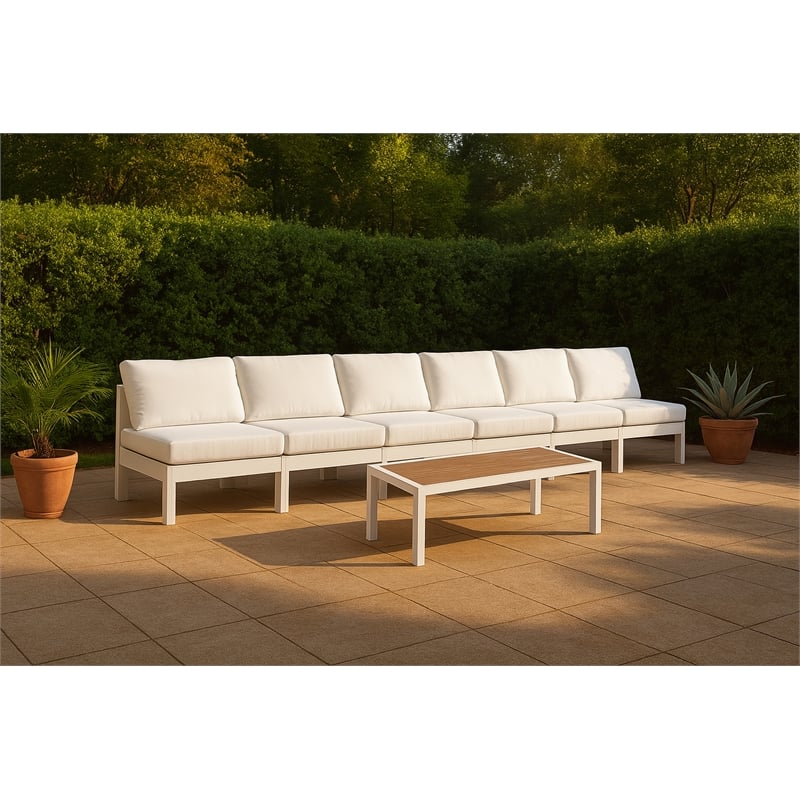 Meridian Furniture Nizuc White Outdoor Patio Modular Sofa