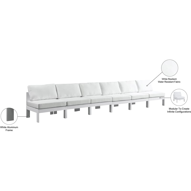 Meridian Furniture Nizuc White Outdoor Patio Modular Sofa