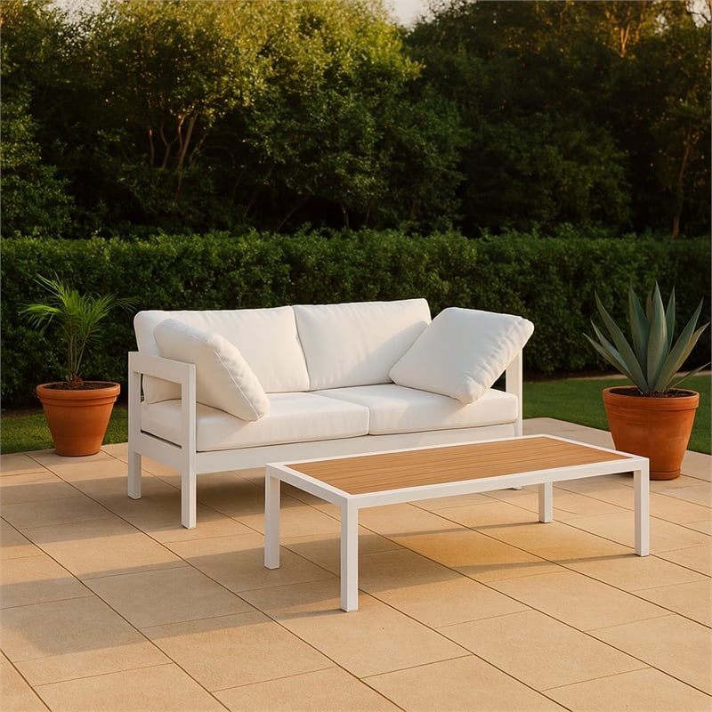 Meridian Furniture Nizuc White Outdoor Patio Modular Sofa
