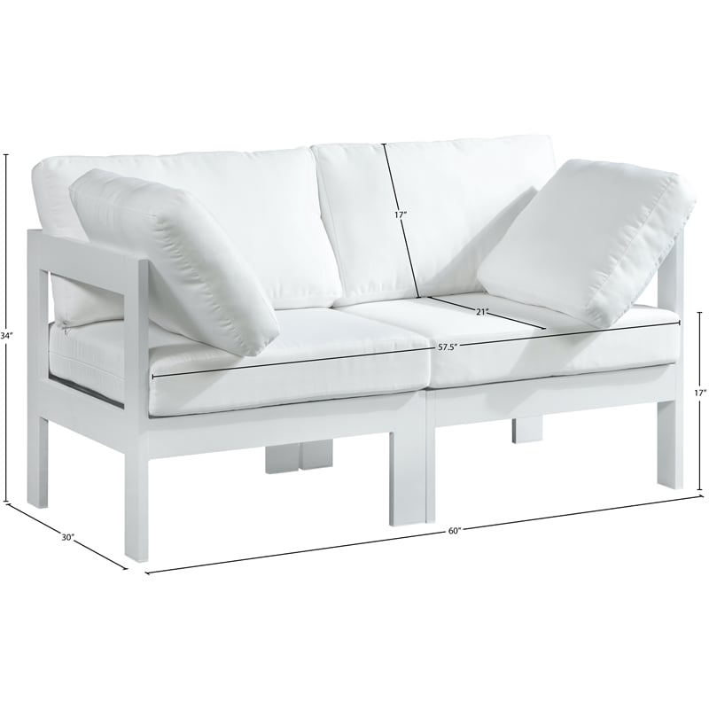 Meridian Furniture Nizuc White Outdoor Patio Modular Sofa