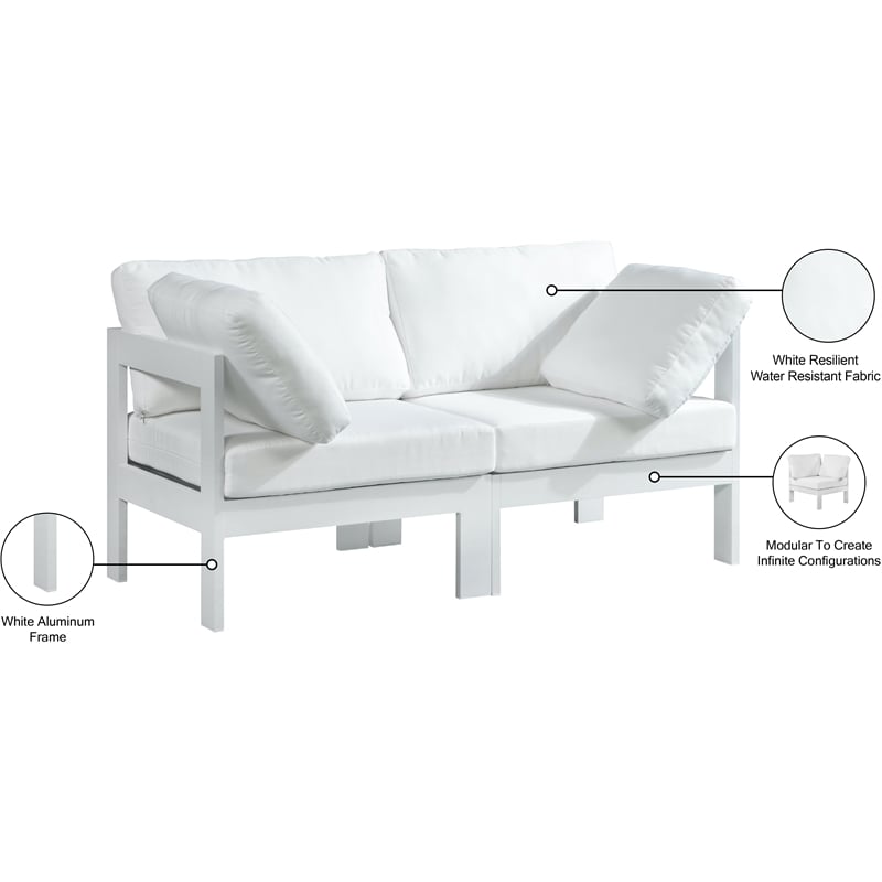 Meridian Furniture Nizuc White Outdoor Patio Modular Sofa