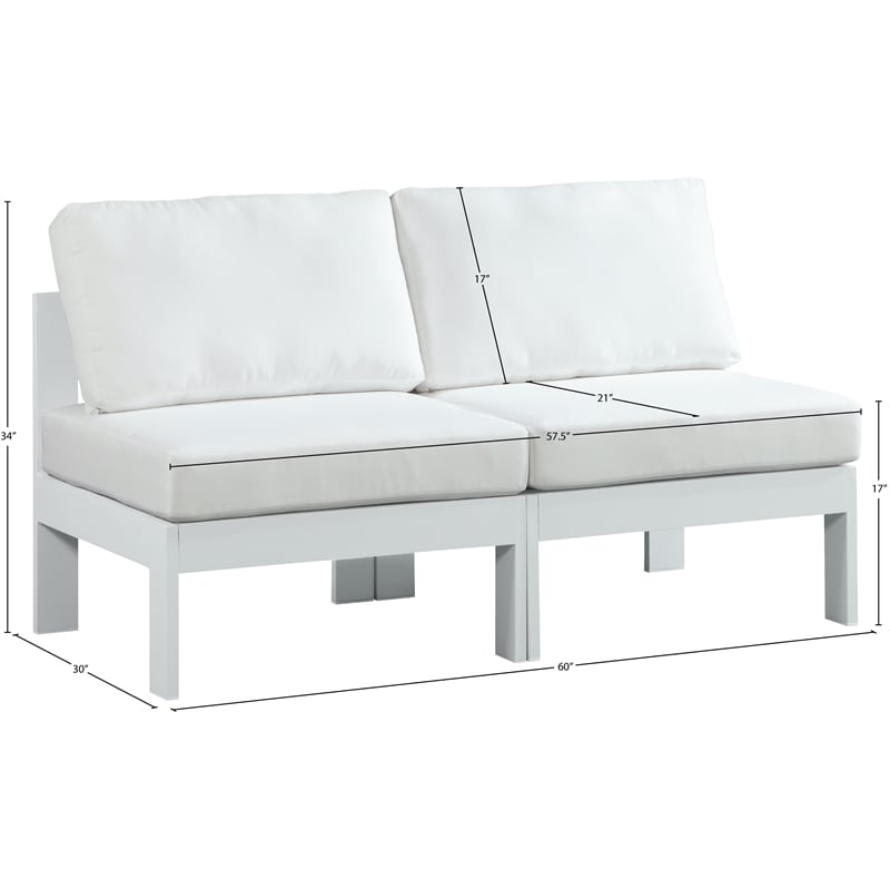 Meridian Furniture Nizuc White Outdoor Patio Modular Sofa