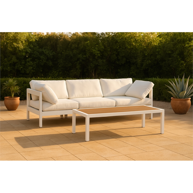 Meridian Furniture Nizuc White Outdoor Patio Modular Sofa