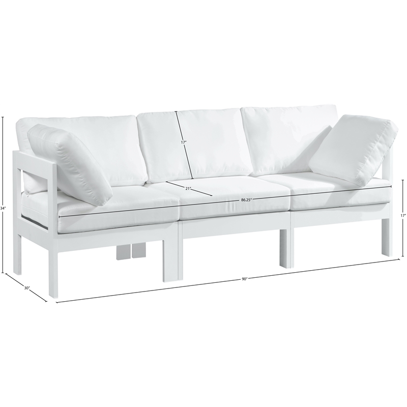Meridian Furniture Nizuc White Outdoor Patio Modular Sofa
