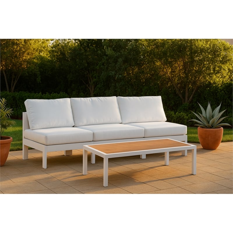 Meridian Furniture Nizuc White Outdoor Patio Modular Sofa