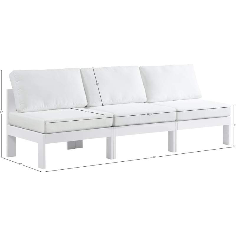 Meridian Furniture Nizuc White Outdoor Patio Modular Sofa