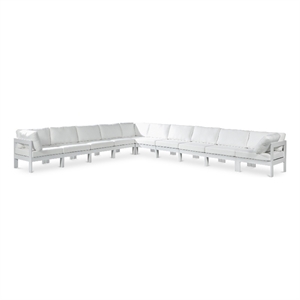 Meridian Furniture Nizuc White Outdoor Patio Modular Sectional