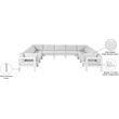 Meridian Furniture Nizuc White Outdoor Patio Modular Sectional