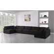 Meridian Furniture Serene Black Linen Fabric Deluxe Modular Sectional