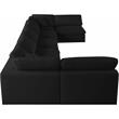 Meridian Furniture Serene Black Linen Fabric Deluxe Modular Sectional
