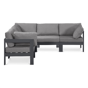 Meridian Furniture Nizuc Grey Outdoor Patio Modular Sectional