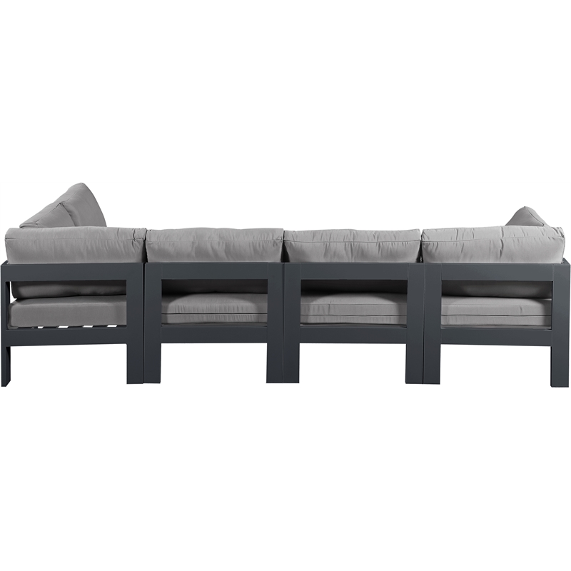 Meridian Furniture Nizuc Grey Outdoor Patio Modular Sectional