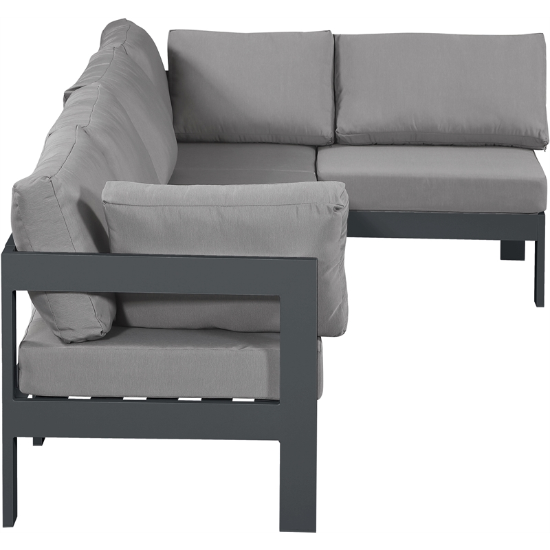 Meridian Furniture Nizuc Grey Outdoor Patio Modular Sectional