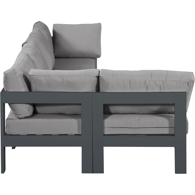 Meridian Furniture Nizuc Grey Outdoor Patio Modular Sectional