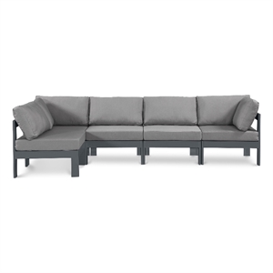 Meridian Furniture Nizuc Grey Outdoor Patio Modular Sectional