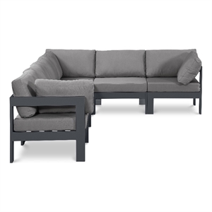 Meridian Furniture Nizuc Grey Outdoor Patio Modular Sectional