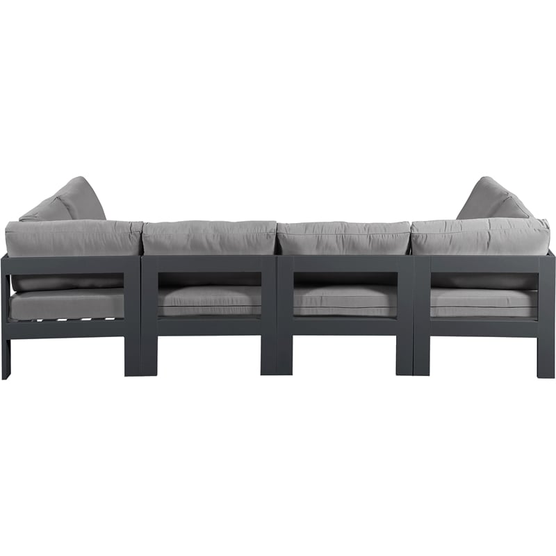 Meridian Furniture Nizuc Grey Outdoor Patio Modular Sectional