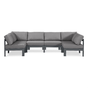 Meridian Furniture Nizuc Grey Outdoor Patio Modular Sectional