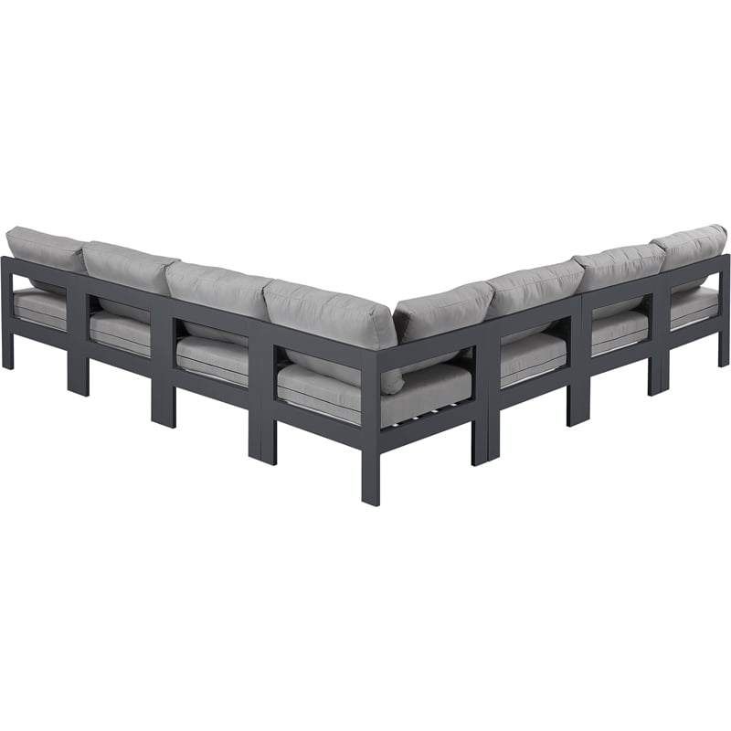 Meridian Furniture Nizuc Grey Outdoor Patio Modular Sectional