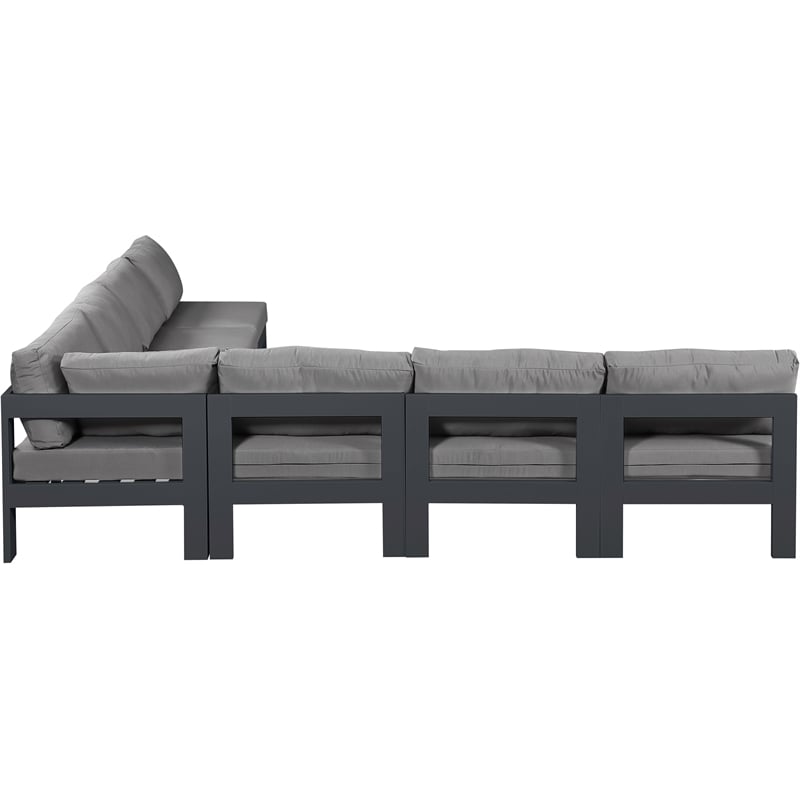 Meridian Furniture Nizuc Grey Outdoor Patio Modular Sectional