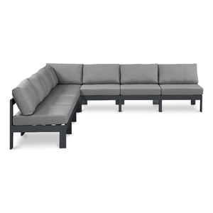 Meridian Furniture Nizuc Grey Outdoor Patio Modular Sectional