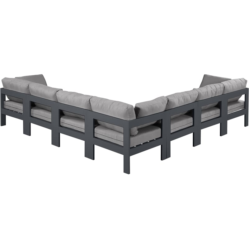 Meridian Furniture Nizuc Grey Outdoor Patio Modular Sectional