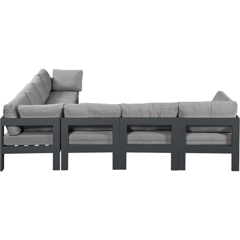 Meridian Furniture Nizuc Grey Outdoor Patio Modular Sectional