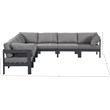 Meridian Furniture Nizuc Grey Outdoor Patio Modular Sectional