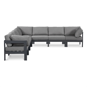 Meridian Furniture Nizuc Grey Outdoor Patio Modular Sectional