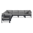Meridian Furniture Nizuc Grey Outdoor Patio Modular Sectional