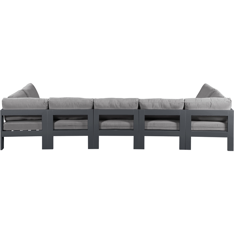 Meridian Furniture Nizuc Grey Outdoor Patio Modular Sectional