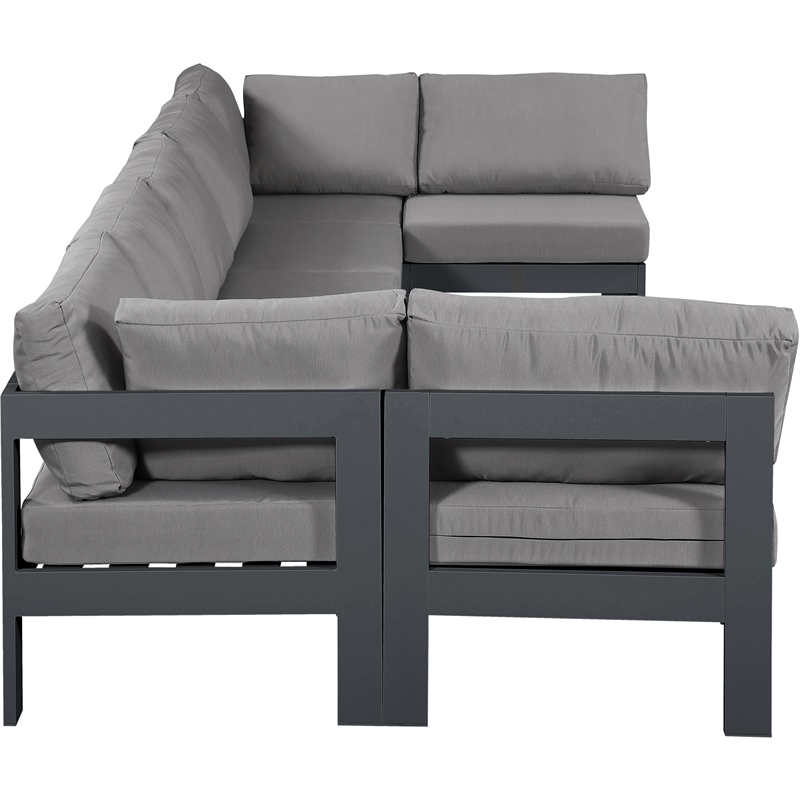 Meridian Furniture Nizuc Grey Outdoor Patio Modular Sectional