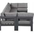 Meridian Furniture Nizuc Grey Outdoor Patio Modular Sectional